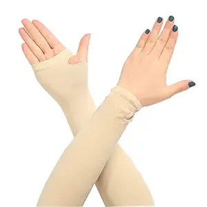 AutoKraftZ Arm Sleeves for Men, Women with Thumb Hole for Protection Against Sun, Dust & Pollution