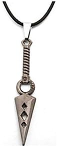 GYJUN Men's Zinc Alloy Rhombus Boomerang Black Rope Necklace Pendant