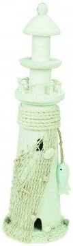 Wooden Decorative Lighthouse in Whitewash