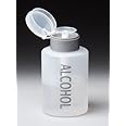Beauticom Push Down Alcohol Dispenser- Clear Bottle- Labeled - 9 Oz Bottle