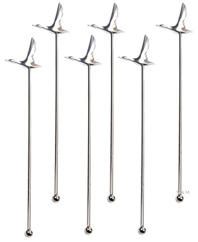 Preisvergleich Produktbild Grey Goose 6 Stück Exklusive Edelstahl Stirrer, Umrührer SEHR EDEL