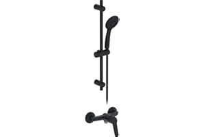 JACOB DELAFON Set mitigeur douche Aimé Noir Mat avec barre de douche et flexible