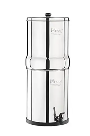 RAMA Gravity Water Filter and Purifier, 8-Litre Storage, (17-Litre Total Capacity) 304-Grade Stainless Steel, 10-Year Warranty