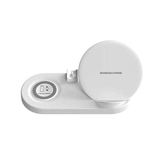 Preisvergleich Produktbild H.eternal 3in 1 Wireless Ladegerät Schnellladungen Ladestation Schnellladegerät Kompatibel für Samsung Glaxy Apple Watch Apple Airpods Ladegerät-Halter (Weiß)