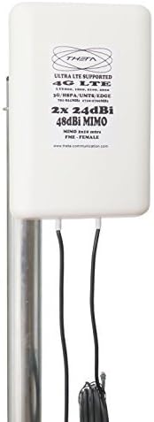 Theta Communication 48dBi MIMO Mobile Broadband Antenna Directional Aerial Signal Booster 2x10 meters cable Huawei E5372 E5577 E5373 E398 E392 E5786 E5573 E5785 B618 B528 E5573 E5787 E8278 LTE 4G
