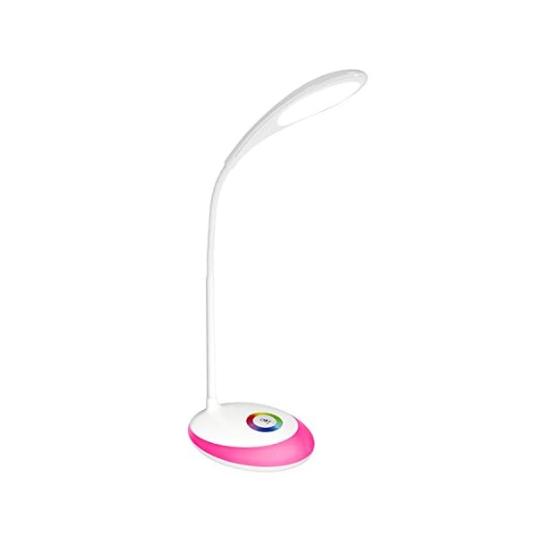 Leadleds Desk Lamps, Book Reading Lights with Touch-Sensitive Control Panel, 3 Adjustable Brightness Levels, 256 Color Changing Base, Eye-Protect USB Rechargeable LED Bedside Lamps for Kids