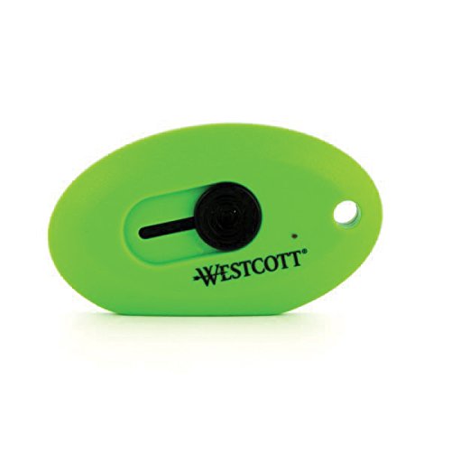 Westcott E-16474 00 Mini-Cutter mit Keramik-Sicherheitsklinge, automatisch einziehbar und integriertem Magnethalter, grün - 11