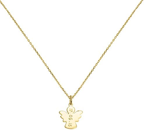 Personalised Necklace with Gold Dipped Guardian Angel
