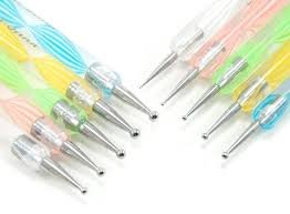 X10 2 WAY NAIL ART MARBLEIZING CRYSTAL PAINT DOTTING PENS TOOL SET KIT DESIGN by Boolavard® TM