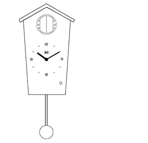 KooKoo BirdHouse weiss Wanduhr mit 12 natürlichen Vogelstimmen aus der Natur oder Kuckuck Kuckucksuhr moderne design Singvögel Uhr mit Pendel - 8