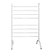 Produktbild Bodenstehender thermostatischer elektrischer Handtuchhalter, beweglicher elektrischer Tuch-u. Kleidung-Wärmer-Stand - erhitzte Tuch-Schiene, 90W Heizkörper-Trockner, 61 × 91.4cm (Farbe : Weiß)