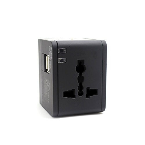 Domutek Universaler Reiseadapter mit 2 USB – Reisestecker Adapter – Mit Tragetasche – 2100 mAh USB Ladegerät - 8