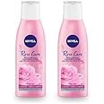 NIVEA MicellAIR 2 in 1 Rose Water Cleanser & Toner (200ml), Micellar Cleansing Water Toner + Cleanser, Waterproof Makeup Remover, Rose Water Toner for Thorough Cleansing (Pack of 2)