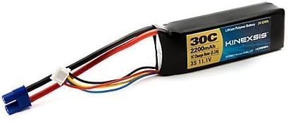 11.1V 2200mAh 3S 30C LiPo,13AWG, EC3 by Kinexsis