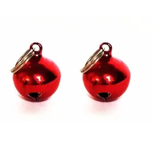 Foodie Puppies Plain Colorful Charm Collar Bell for Dog, Puppies & Cat Color May Vary (Pack of 2, Large)