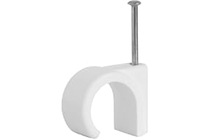 ALI'S DIY Strong Round White Cable Clips - Packs of 100 Clips - 6-7mm Clips - Sample Pack of 20 Clips
