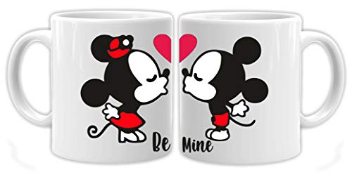 Ezellohub Be Mine Printed Ceramic 325ml Coffee Mug (Printed Coffee Mug for Husband/Wife