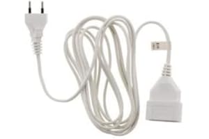 Zenitech HO3VVH2F - Prolunga 6 A, 2 x 0,75, 5 m, colore: Bianco