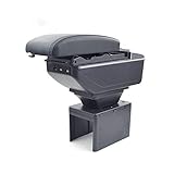 Ancho del artículo: 15 cm QCFSXWDDX Para la Caja del reposabrazos de Seat Leon USB Carga en Aumento Central de Doble Capa Contenido de la Tienda portavasos cenicero Accesorios