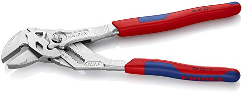 KNIPEX 86 05 250 Tenaza llave Alicates y juego de llaves en una sola herramienta cromado con fundas en dos componentes 250 mm