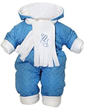 Jungen Schneeanzug Overall Thermoanzug mit Kapuze Stepp Winter Blau KJ1