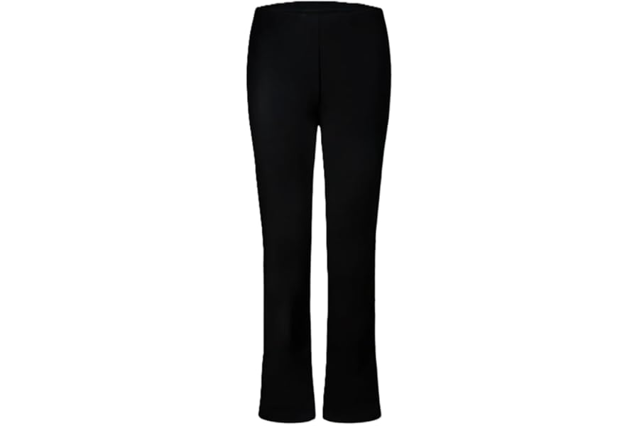 New Women's Ribbed Trousers, Black, Bootleg, Elasticated Waist, Ladies Comfy, Work Wear, Stretch Pants