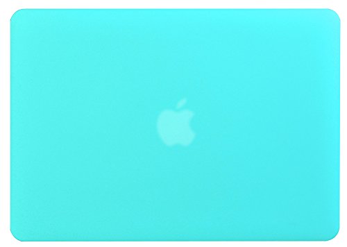 Topideal Schutzhülle, 3 in 1 Gummierte Matte, Seidenmatten, Satins, keramische Elemente, Schutzhülle für MacBook Air 33,8 cm (Modell: A1369 und A1466) + Tastatur-Cover + Displayschutzfolie türkis EU/UK Keyboard Version - 4
