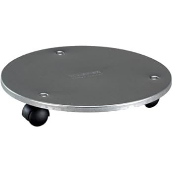 Cemab-(Ben 3 Carrelli al Prezzo di 2) 3 Carrelli Porta Vaso Diametro 38cm, Tondo in Legno con 4 Ruote - Molto Robusto-Portata Fino a 140 kg
