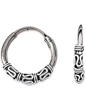 Creolen-Ohrringe im Ethno-Design aus925 Sterling-Silber, Durchmesser 16mm