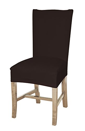 Stuhlhussen braun von Bellboni, 6er Pack, hochwertige Stuhlbezüge, Stuhlüberzüge, passend für viele Stuhlgrößen elastisch, bi-elastich - 4