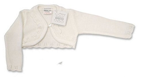 Baby Girls Bolero Fancy Cardigan Shrug 0 - 24 months (12-18 Months, White)
