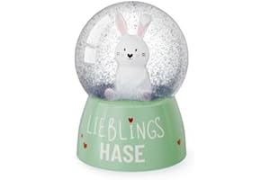 RUNGASSI Schneekugel Glitzerkugel Geschenk Themen: Tierwelt - Happy Birthday (Hase - 7003821)