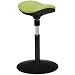 Produktbild FineBuy Arbeitshocker DYNO Sitzhocker Limette / Schwarz mit Stoffbezug 60 - 75 cm Höhenverstellbar | Stehhocker Drehhocker Ergonomisch Höhenverstellbar | Design Hocker Stehstuhl Mesh