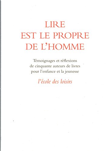 couverture de : Lire est le propre de l'homme