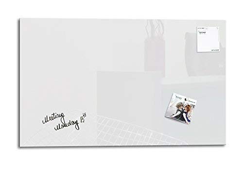 Glas Expert | Smart Glass Board ® | Tableau Magnetique en Verre | 78 x 48 cm | Blanc- Couleur Pure | UltraClear Glass ® | Affichage Mémo Aimanté | Memo Board Magnétique Affichage | + 3 Aimants + 1 Marqueur