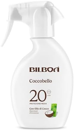 Bilboa Coccobello Trigger Solare SPF 20, con Olio di Cocco, Illuminati d’Immenso, Resistente all'Acqua, 200 ml