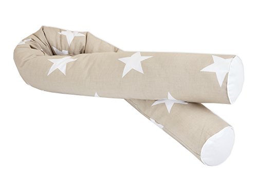 KraftKids Bettrolle große weiße Sterne auf Beige - 2