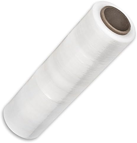 Forearm Forklift Puncture Resistant Clear Stretch Wrap 16" x 1500', Light Weight 45 Gauge (SW-16-1)