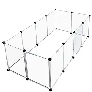 Pet Playpen Dog Exercise Pen Large Portable Dog Fence with Door 12 Panel for Dogs Cats Pets Suitable for Weight Less Than 20kg