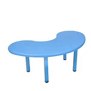 HerHome Moon Table for Kids - Half Round Moon Shape Plastic Table with 54 inch Length - Study Table for Kids at Home or School - Perfect for Indoor and Outdoor - Colour May Vary