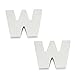 Produktbild DealMux 2 Stück Klebebuchstabe W Auto-Träger-3D-Emblem-Abzeichen Ornament Silber Ton
