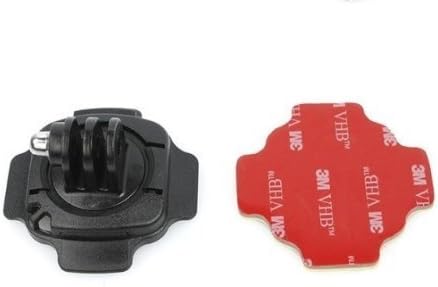 360 Degree Turn Lock Helmet Mount Adapter w/ 3M Sticker Curved Base for Gopro Hero3 Hero 4 Session 3+ Hero 2/1 Camera