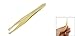 Gold Tone Metal Round Tip Eyebrow Tweezers Beauty Tool 3.5"