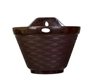 mastBus (1 Pcs) Wall Hanging Pots for Plants | Wall Hanging Pots for Home Decoration with Tray (Brown)