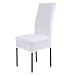 Solid Color Polyester Spandex Dining Stool Chair Cover Slipcover White