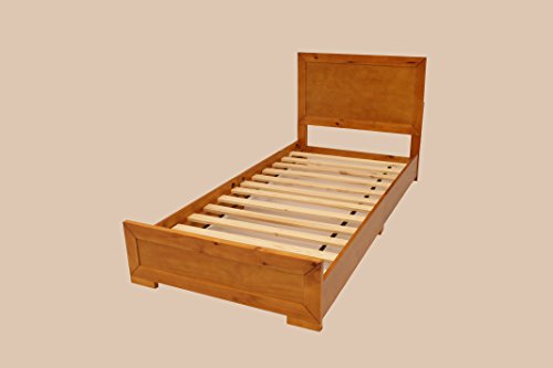 Cama Perla | 90x200 | Madera de pino | Cama con base de colchón