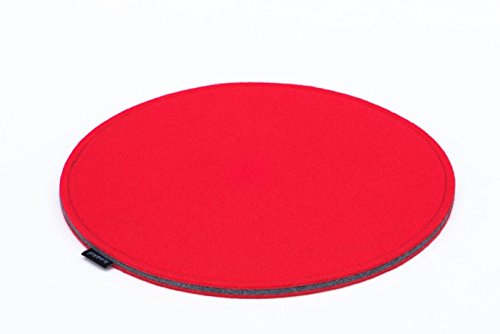 Sitzkissen 37cm Sitzauflage Stuhlauflage Filzauflage Filz Rot 3 Schichten Rund Modern 15mm Stuhl Garten Zuhause Rob&Raf