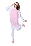 Unisex Erwachsene Kinder Pyjamas Cosplay Nachtwäsche Osterhase Tier Onesie Kostüme Schlafanzug Tieroutfit tierkostüme Jumpsuit (M, weiß Hase) - 