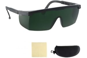 HUSALSEA Occhiali da saldatura per adulti, lenti verdi con custodia, per saldatori e uso industriale