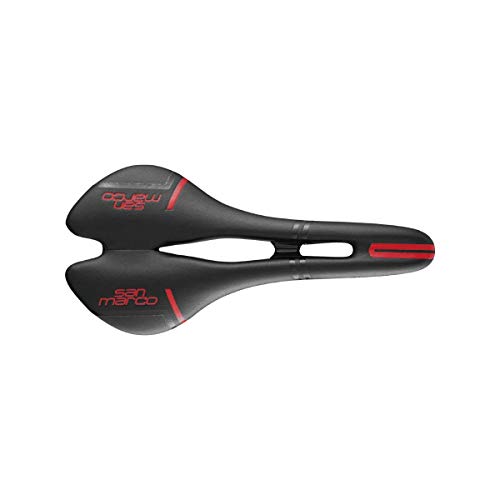 SELLE SAN MARCO Aspide Racing Sella Bicicletta Corsa, Nero/Rosso, M